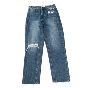 Lucky Brand Blue Straight Leg Jeans with Distressed Detail size 4